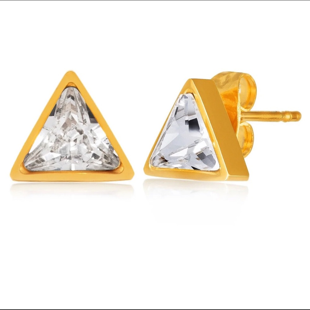 Elya Gold Stainlessness Steel Stud Earrings